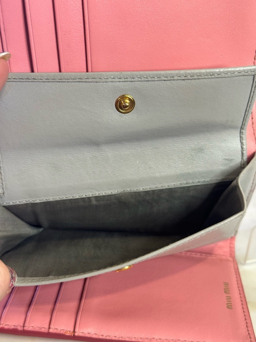 Miu Miu Pink Leather Bow Trifold Wallet EUC - Picture 13 of 13